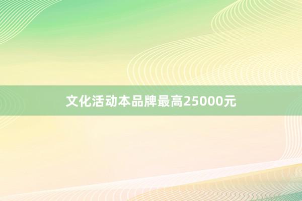 文化活动本品牌最高25000元