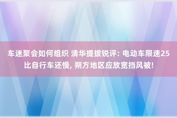 车迷聚会如何组织 清华提拔锐评: 电动车限速25比自行车还慢, 朔方地区应放宽挡风被!