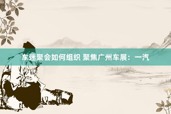 车迷聚会如何组织 聚焦广州车展：一汽