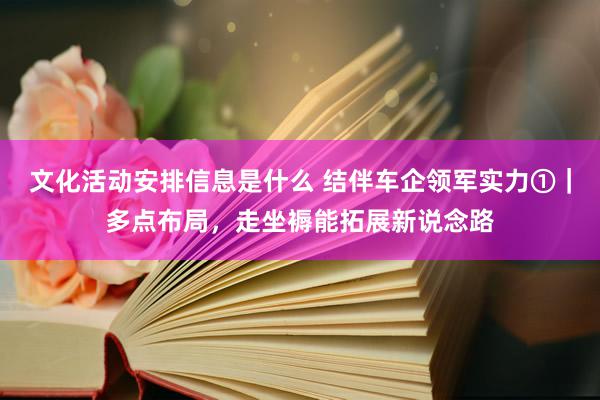 文化活动安排信息是什么 结伴车企领军实力①｜多点布局，走坐褥能拓展新说念路