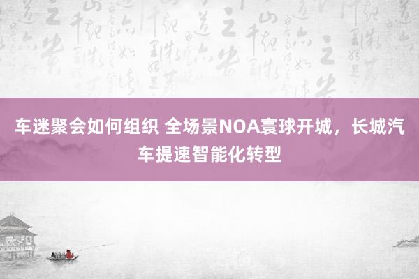 车迷聚会如何组织 全场景NOA寰球开城，长城汽车提速智能化转型