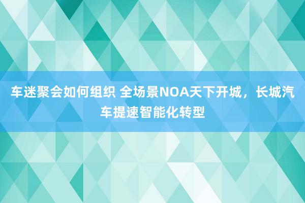 车迷聚会如何组织 全场景NOA天下开城，长城汽车提速智能化转型