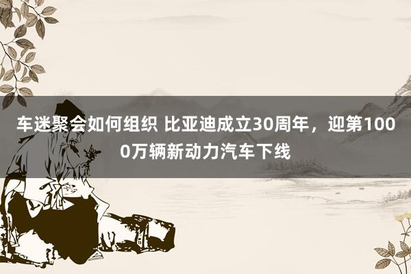 车迷聚会如何组织 比亚迪成立30周年，迎第1000万辆新动力汽车下线