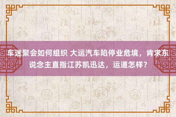 车迷聚会如何组织 大运汽车陷停业危境，肯求东说念主直指江苏凯迅达，运道怎样？