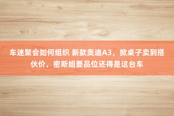 车迷聚会如何组织 新款奥迪A3，掀桌子卖到搭伙价，密斯姐要品位还得是这台车