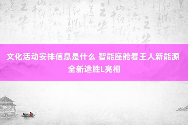 文化活动安排信息是什么 智能座舱看王人新能源 全新途胜L亮相