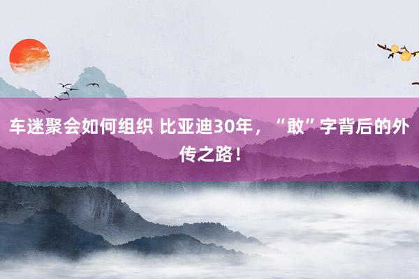 车迷聚会如何组织 比亚迪30年，“敢”字背后的外传之路！