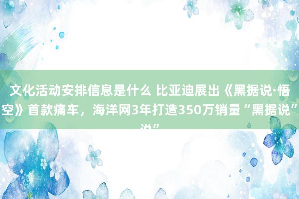 文化活动安排信息是什么 比亚迪展出《黑据说·悟空》首款痛车，海洋网3年打造350万销量“黑据说”