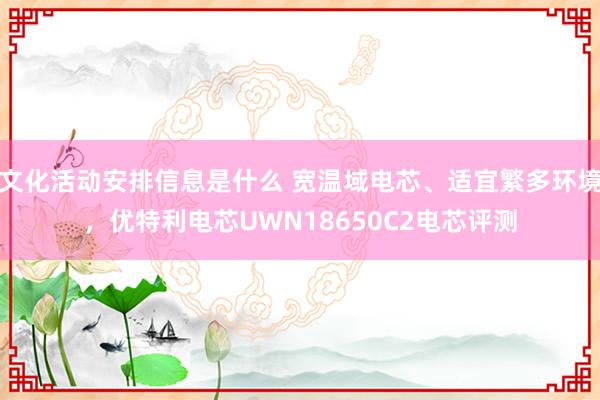 文化活动安排信息是什么 宽温域电芯、适宜繁多环境，优特利电芯UWN18650C2电芯评测