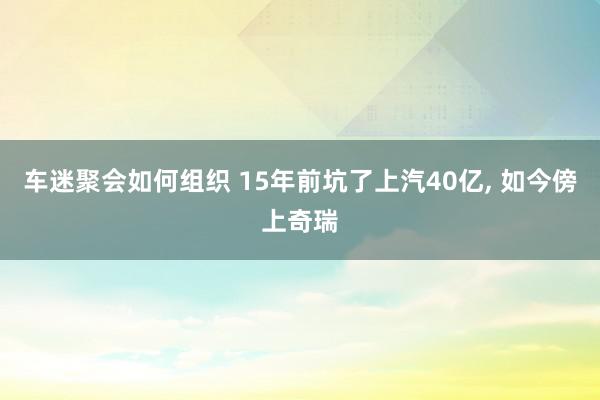 车迷聚会如何组织 15年前坑了上汽40亿, 如今傍上奇瑞