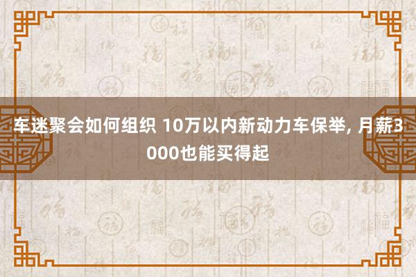 车迷聚会如何组织 10万以内新动力车保举, 月薪3000也能买得起