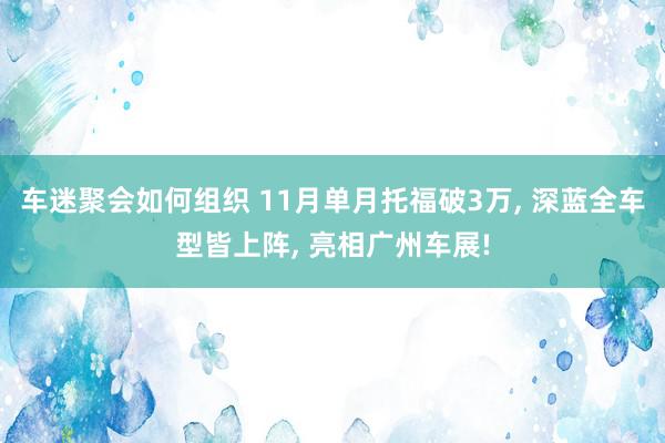 车迷聚会如何组织 11月单月托福破3万, 深蓝全车型皆上阵, 亮相广州车展!