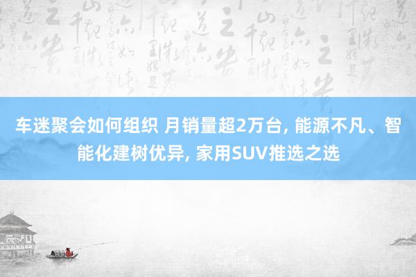 车迷聚会如何组织 月销量超2万台, 能源不凡、智能化建树优异, 家用SUV推选之选