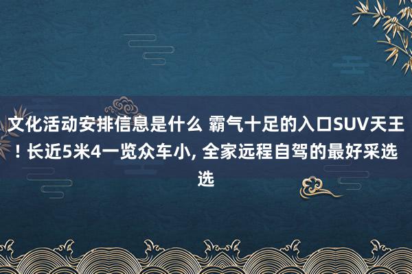 文化活动安排信息是什么 霸气十足的入口SUV天王! 长近5米4一览众车小, 全家远程自驾的最好采选