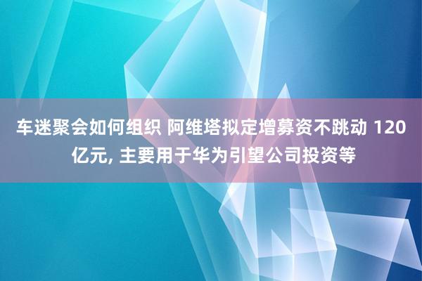 车迷聚会如何组织 阿维塔拟定增募资不跳动 120 亿元, 主要用于华为引望公司投资等