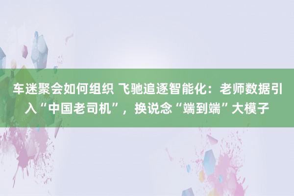 车迷聚会如何组织 飞驰追逐智能化：老师数据引入“中国老司机”，换说念“端到端”大模子