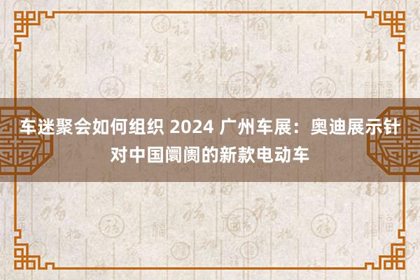 车迷聚会如何组织 2024 广州车展：奥迪展示针对中国阛阓的新款电动车