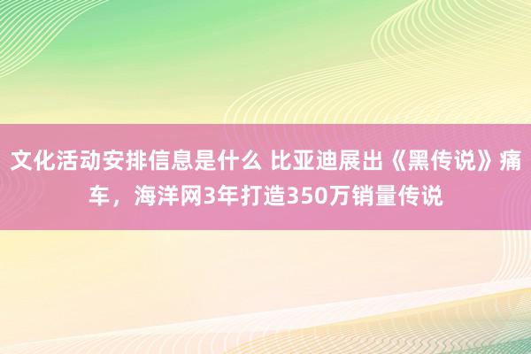 文化活动安排信息是什么 比亚迪展出《黑传说》痛车，海洋网3年打造350万销量传说