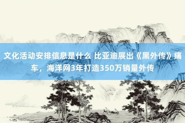 文化活动安排信息是什么 比亚迪展出《黑外传》痛车，海洋网3年打造350万销量外传